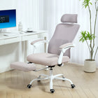 HOMCOM Ergonomic Reclining Office Chair - Grey-Reclines to 135° with a footrest, transforming into a comfy nap bed