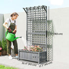 Outsunny 72" Wood Raised Garden Bed - Dark Grey-Use the upper part to hang flower pots and decorations for your garden
