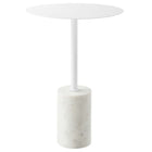 Modway Lyric Round Side Table - White White-Iron Tabletop & Pedestal