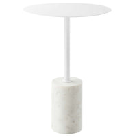 Modway Lyric Round Side Table - White White-Iron Tabletop & Pedestal