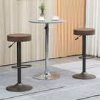 HOMCOM Adjustable Swivel Modern Bar Stools - Brown - 2 Pack-360° rotation for limitless movement

