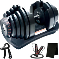 MotionGrey Adjustable Dumbbells - 10-90 lb Weight Set with Anti-Slip Handle - Black-Quickly switch between multiple weight settings with a simple dial-perfect for full-body workouts at home