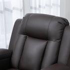 HOMCOM 8-Point Vibration Massage Recliner for Living Room - Brown-Two cup holders for drinks and two side pockets for remote