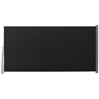 Outsunny Retractable Side Awning with Resistance to UV Rays & Wind - 118" x 63" - Black-Flexible side awnings for outdoor and indoor use
