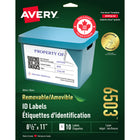 Avery White Laser/Inkjet Removable Labels, 8-1/2" x 11", 10 Pack (06503)-Removable, Rectangular label