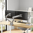 Uplite 17" to 35" Fully Adjustable Dual Monitor Mount - Sliver-Heavy-duty and sleek design with use of premium grade Aluminum and Steel materials.