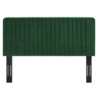 Modway Milenna Channel Tufted Performance Velvet Twin Headboard - Emerald-Durable Stain-Resistant Fabric