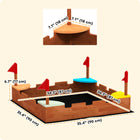 Qaba Kids Wooden Sandbox, Castle-Themed Outdoor Sand Pit with Flags - Wooden Brown-Non-woven fabric bottom liner allows for drainage and root growth 