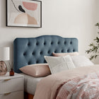Modway Annabel Stain-Resistant Performance Velvet Full Headboard - Cadet Blue-Wood Blend Frame