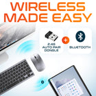 Delton N35 Portable Wireless Keyboard and Mouse Combo - Silver-Comes with 12 functional keys and media controls, allowing for easy access and control over your Volume, music and videos.