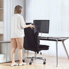 HOMCOM Office Chair with Flip-up Armrest - Black-Swivel wheels and seat enhance mobility on all floors