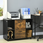Vinsetto Mobile Lateral Filing Cabinet with Lockable Drawer - Rustic Brown-Tabletop can hold printers, scanners or display person items 