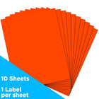 JAM Paper Full Page Labels, 8.5 x 11 Sticker Paper, Neon Red, 2 Pack (337628604g)-Red