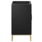 Modway Beau 24" Bathroom Vanity Cabinet - Black-Plumbing Cut-Out