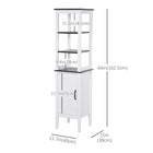 Kleankin Tall Freestanding MDF Bathroom Storage Cabinet - White-Easy to clean with a water resistant white paint finish   