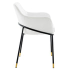 Modway Jovi Performance Velvet Dining Armchair - Black/White - 2 Pack-Sturdy Black Metal Frame