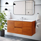 Modway Scenic 48" Wall-Mount Bathroom Vanity - Cherry/White-Melamine Construction