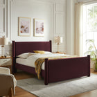 Modway Rael Performance Velvet Full Platform Bed - Mulberry-Wood Slat Support System