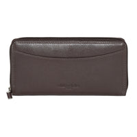 Club Rochelier Ladies Leather Zip Around Wallet - Burgundy-Secure 3-Way Zip Around Closure