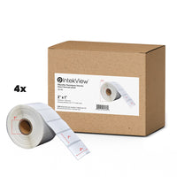 Premium Tape Direct Thermal Labels - 1" Core - 2" x 1" - 1300/Roll - 4 Rolls-Colour: White