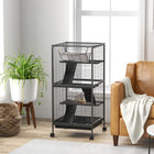 PawHut 45" H 4-Tier Small Pet Cage - Charcoal Grey- A hammock included for good resting 