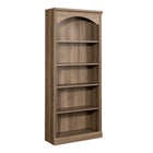 Sauder Arch 5-Shelf Bookcase - Salt Oak-Multi-room storage: this functional library can meet your storage needs in a variety of rooms: living room, office, kitchen, craft, or bathroom