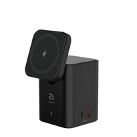 Adam Elements Mag 4 30W GaN 4-in-1 Power Charging Station - Black-Compact and Tidy: Small, compact size takes up minimal space, providing a tidy desk space and freedom from tangling cords. The anti-skid base ensures stable wired or wireless charging