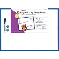 Charles Leonard Magnetic Dry Erase Board - 17" x 23" - with Eraser/Marker and 2 Magnets - Blue Frame-Magnetic dry erase board comes with a blue frame that can easily match the decor in your home, dorm, classroom or office