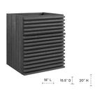 Modway Render 18" Wall-Mount Bathroom Vanity Cabinet - Charcoal-Drywall Friendly Mounting Cleat