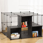 PawHut 41" H 56-Panel Pet Playpen with Door-Non-slip mats and cable ties help to secure the pet playpen 