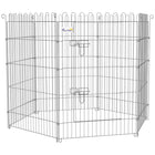 PawHut 36" H Foldable 8 Panel Dog Playpen - Black-eight-panel playpen with lockable door FOR Easy pet access