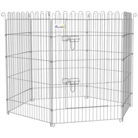 PawHut 36" H Foldable 8 Panel Dog Playpen - Black-eight-panel playpen with lockable door FOR Easy pet access