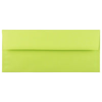 JAM Paper #10 Business Envelopes, 4 1/8 x 9.5, Brite Hue Ultra Lime Green, 100 Pack (71091g)-Ultra lime green