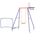 Outsunny Swing Set for Kids with Swing Seat, Basketball Hoop - Football Goal-Including multiple play options . 