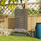 Outsunny Raised Garden Bed with Trellis for Climbing Plants - Dark Grey-Lots of space to plant vegetables, flowers, and herbs
