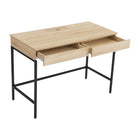 Staples Writing Desk with Charging Station-2 outlets and 2 USB ports housed in a cubby along the back
