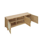 Manhattan Comfort Sheridan 62.99" Mid-Century Modern TV Stand - Nature-Recommended for a 55" TV Screen. Features 3 Media Holes for Cable and Wire Management