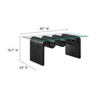Modway Ondine Glass Top Coffee Table - Black-Multiple Finishes Available