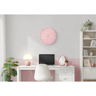 Monarch Specialties 9108 12" Round Wall Clock - Pink Face/Pink Frame-Experience accurate timekeeping with the non-ticking quartz movement, making this analog clock an ideal addition to serene indoor environments