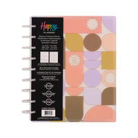 The Happy Planner 2025-2026 Stacked Geos 12-Month Customizable Planner-This Stacked Geos 12-month planner includes dated monthly calendars, weekly spreads, 3 bonus months, and 2 sticker sheets
