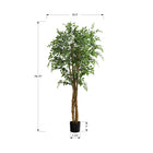 Monarch Specialties 79" Artificial Indoor Ficus Tree - Floor - Black Pot-This faux floor plant is firmly cemented in a sleek black pot for easy placement on any floor surface for a statement making decorative accent