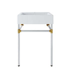 Modway Redeem 24" Silver Stainless Steel Wall-Mount Bathroom Vanity - Silver/White-Contemporary Bathroom Vanity
