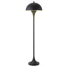 Hudson&Canal Vega 61" Tall Floor Lamp with Metal Shade - Blackened Bronze-Paired with a blackened bronze dome metal shade