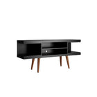 Manhattan Comfort Utopia 53.14" Modern TV Stand - Black-Fashionable Splayed Legs made from Solid Wood for Extra Durability