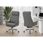 Monarch Specialties 7252 Ergonomic Leather-Look Office Chair - Dark Grey-9