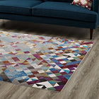 Modway Lavendula Triangle Mosaic Area Rug - 4 ft W x 6 ft L - Multicolored-Protect Floors From Traffic/Furniture