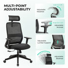 MotionGrey NovaCloud Ergonomic High Back Office Chair with 2D Headrest and Adjustable Armrests - Black-7
