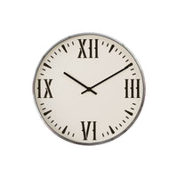 Monarch Specialties Clocks 20" Round Wall Clock - Black White Modern-This sleek and modern 20" round wall clock with a bold, printed black roman numeric design against a white background, for a chic addition to your home decor
