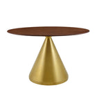 Modway Tupelo 48" Oval Dining Table - Gold Walnut-Modern Dining Table