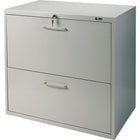 ProSource 30" Lateral File Cabinet, 2-Drawer, Grey-Fixed-front drawers with designer-style metal handles